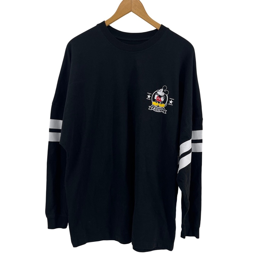 Disney Mickey Mouse Long Sleeve Shirt Black Graphic Kids Size Large